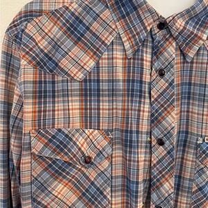 Levi's Men's Blue and Red Plaid Shirt
